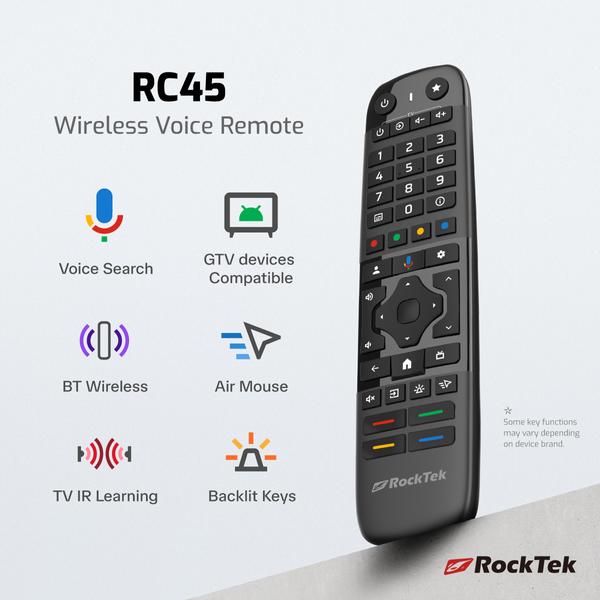Пульт керування RockTek RC45 з аеромишею, голосовим пошуком і підсвіткою